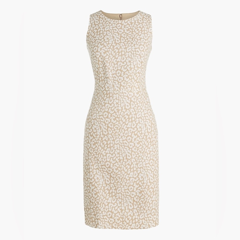 J Crew Basketweave leopard sheath dress